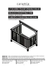 Preview for 1 page of caramia furniture BELGIAN CONVERTIBLE CRIB Assembly Instructions Manual