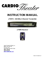 Preview for 1 page of Cardio Theater xTV9R Instruction Manual