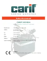 CARIF 260 BSA Instruction Manual preview