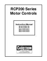 Preview for 1 page of Carotron RCP200 Series Instruction Manual