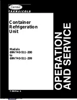 Carrier TRANSICOLD 69NT40-511-200 Operation And Service preview