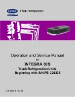 Preview for 1 page of Carrier TRANSICOLD INTEGRA 30S Operation And Service Manual