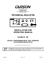 Carson SA-500-16 14V Installation And Operating Manual preview