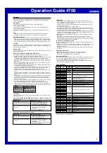 Preview for 4 page of Casio 4700 Operation Manual