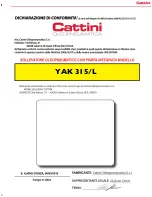 Preview for 3 page of Cattini YAK 315/L Operating And Maintenance Manual