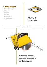 Cedima CF-2116 D Operating And Maintenance Manual preview