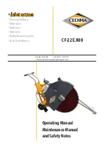 Preview for 1 page of Cedima CF-22 E.800 Operating, Manual Maintenance Manual And Safety Notes