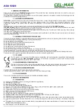 Preview for 4 page of CEL-MAR ADA-13020 User Manual