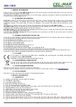 Preview for 4 page of CEL-MAR ADA-13021 User Manual