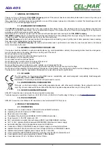 Preview for 3 page of CEL-MAR ADA-4010 User Manual