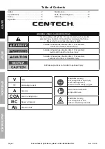 Preview for 2 page of CEN-TECH 57209 Owner'S Manual & Safety Instructions