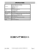 Preview for 2 page of CEN-TECH 96308 Owner'S Manual