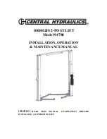 Preview for 1 page of Central Hydraulics 94780 Installation, Operation And Maintenance Manual