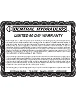 Preview for 16 page of Central Hydraulics 94780 Installation, Operation And Maintenance Manual