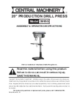 Preview for 1 page of Central Machinery 39955 Assembly & Operating Instructions