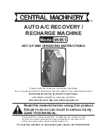 Preview for 1 page of Central Machinery 95951 Set Up And Operating Instructions Manual