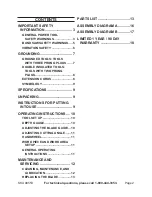 Preview for 2 page of Central Machinery 99553 Set Up And Operating Instructions Manual