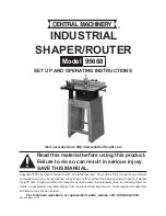 Preview for 1 page of Central Machinery CENTRAL MACHINERY 95668 Set Up And Operating Instructions Manual