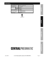 Preview for 7 page of Central Pneumatic 62380 Owner'S Manual & Safety Instructions