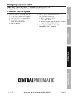 Preview for 13 page of Central Pneumatic 62380 Owner'S Manual & Safety Instructions