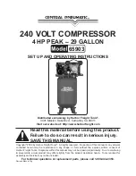 Preview for 1 page of Central Pneumatic 65903 Set Up And Operating Instructions Manual