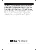 Preview for 20 page of Central Pneumatic 67450 Owner'S Manual And Safety Instructions