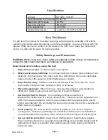 Preview for 2 page of Central Pneumatic 90193 Assembly And Operating Instructions Manual