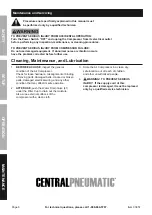 Preview for 8 page of Central Pneumatic 93657 Owner'S Manual & Safety Instructions