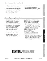 Preview for 11 page of Central Pneumatic CENTRAL PNEUMATIC 91773 Owner'S Manual