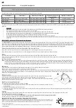 Centurion ConceptAir User Instructions preview