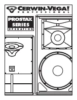 Preview for 1 page of Cerwin-Vega Professional ProStax PSX-36 Operation Manual