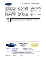 Preview for 7 page of Chalmit lighting Micronex 70W HPS Installation, Operation And Maintenance Instructions