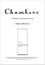 Chambers MRB192-07 Installation And Operating Instructions Manual preview