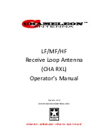 Preview for 1 page of Chameleon Antenna CHA RXL Operator'S Manual