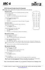 Preview for 1 page of Chauvet DJ IRC-6 Operation