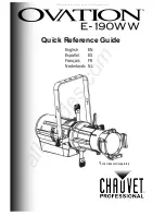 Chauvet Professional Ovation E-190WW Quick Reference Manual preview