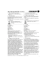 Preview for 1 page of Cherry GENTIX JM-0300 User Manual