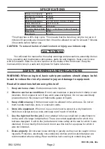 Preview for 2 page of Chicago Electric 02954 Set Up And Operating Instructions Manual