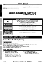 Preview for 22 page of Chicago Electric 60373 Owner'S Manual & Safety Instructions