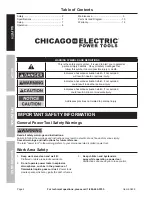 Preview for 2 page of Chicago Electric 60428 Owner'S Manual