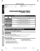 Preview for 2 page of Chicago Electric 67616 Owner'S Manual And Safety Instructions