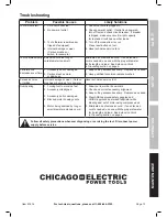 Preview for 13 page of Chicago Electric 67616 Owner'S Manual And Safety Instructions