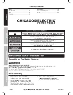 Preview for 2 page of Chicago Electric 69454 Owner'S Manual & Safety Instructions