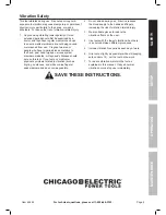 Preview for 9 page of Chicago Electric 69454 Owner'S Manual & Safety Instructions