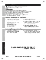 Preview for 16 page of Chicago Electric 69454 Owner'S Manual & Safety Instructions