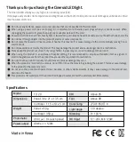 Preview for 2 page of Cineroid TL120 User'S Manual And Safety Manual