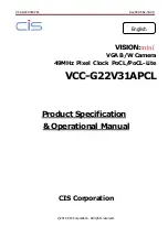 CIS VISIONmini VCC-G22V31APCL Product Specification & Operational Manual preview