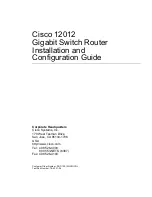 Preview for 1 page of Cisco Gigabit Switch Router Cisco 12012 Installation And Configuration Manual