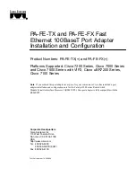 Cisco PA-FE-FX Installation And Configuration Manual preview