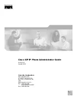 Cisco SIP IP Phone Administrator'S Manual preview